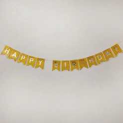 Girlande Happy Birthday, Holo/gold, 4 Meter