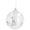 Glaskugel Haus, Weiß/silber/transparent, 8 Cm