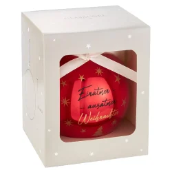 Glaskugel Spruch, Einatmen/rot/glänzend, 10 Cm