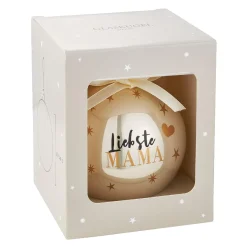 Glaskugel Spruch, Mama/champagner/glänzend, 10 Cm