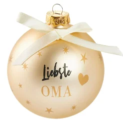 Glaskugel Spruch, Oma/champagner/matt, 10 Cm