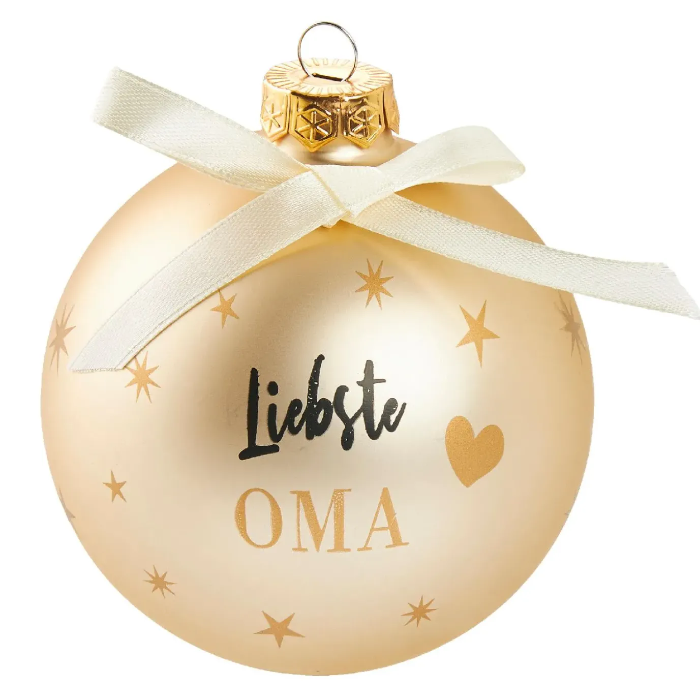 Glaskugel Spruch, Oma/champagner/matt, 10 Cm