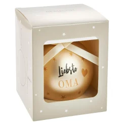 Glaskugel Spruch, Oma/champagner/matt, 10 Cm