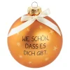 Glaskugel Spruch, Wie Schön/orange/braun/matt, 10 Cm