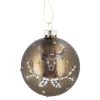 Glaskugel Vintage, Hirsch/braun/matt, 8 Cm