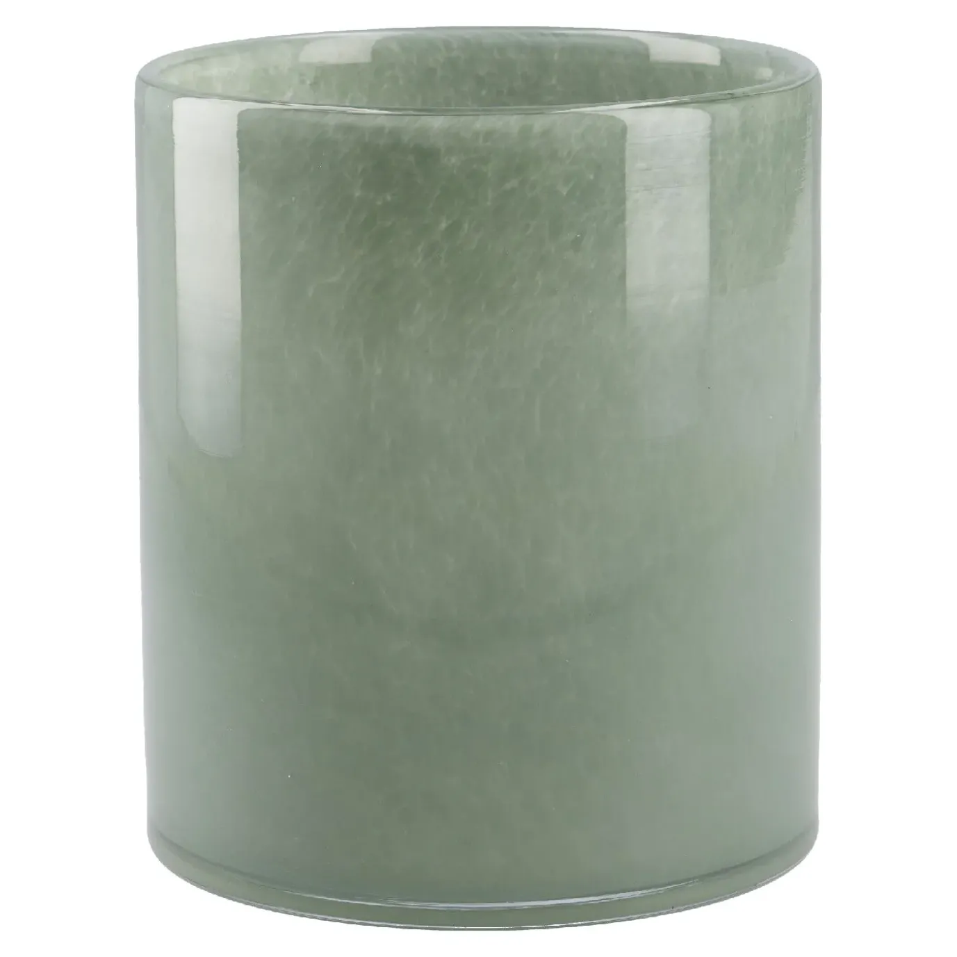 Glas-Vase Zylinder/Opal, Grün, 12 X 14 Cm