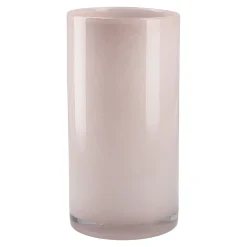 Glas-Vase Zylinder/Opal, Rosa, 12 X 24 Cm