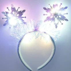 Haarreifen Weihnachten Mit LED, Flocke/hellblau