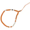 Handykette Perlen, Orange, 23 Cm