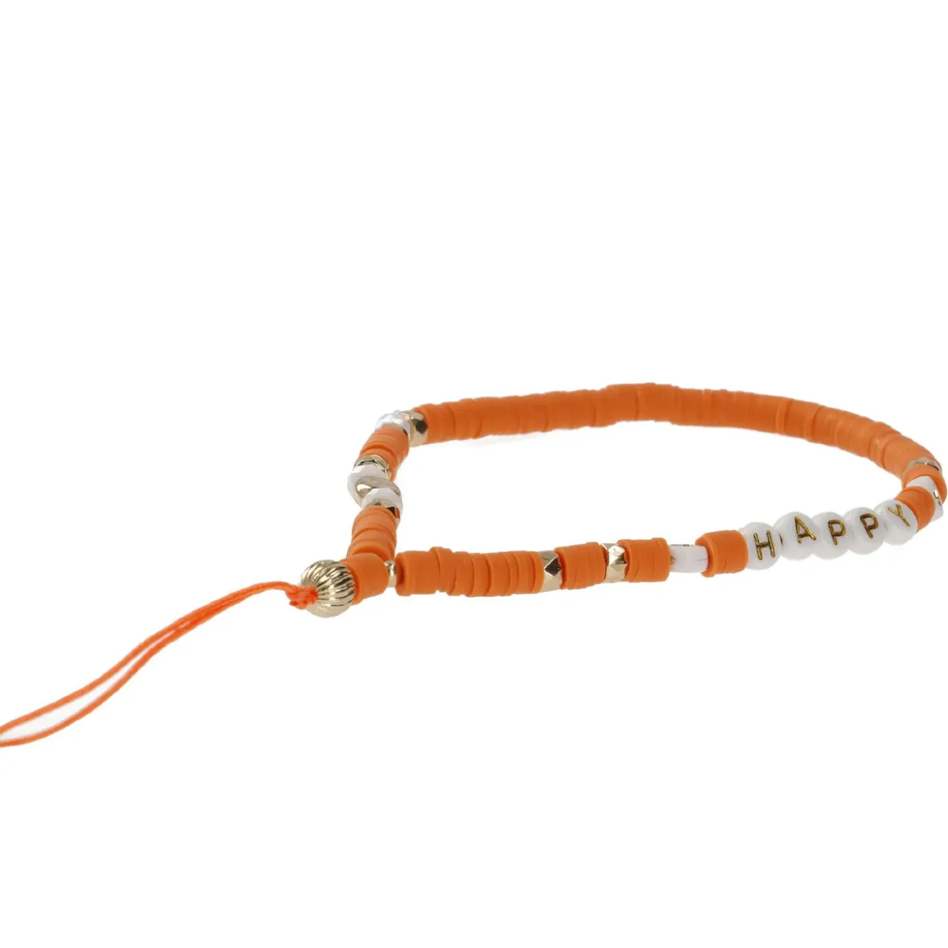 Handykette Perlen, Orange, 23 Cm