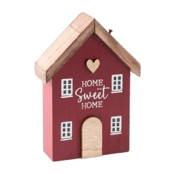 Haus Mit Spruch, Rot, 12 Cm