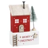 Haus Mit Tanne, Weiß/rot, 10.5 Cm