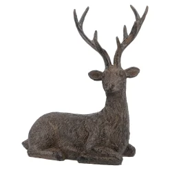 Hirsch Antik, Struktur/sitzend, 18 Cm