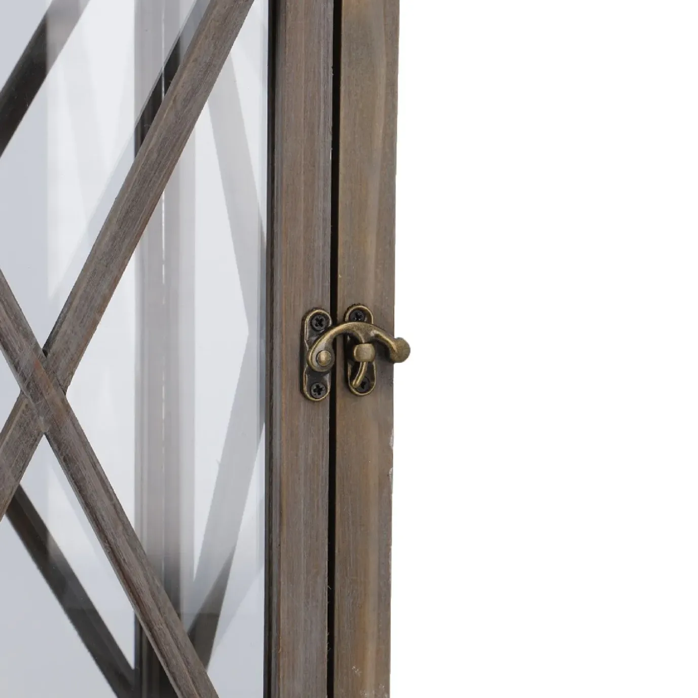 Holz-Laterne Medan, Braun-gewischt, 57.5 Cm