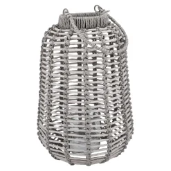 Holz-Laterne Wuhan, Grau, 37 Cm