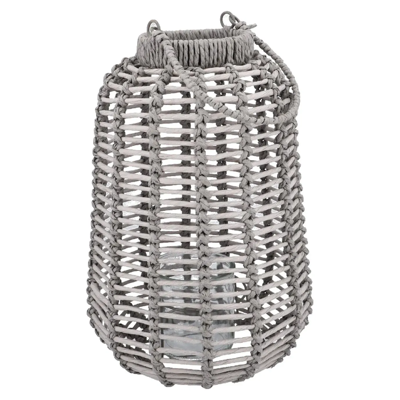 Holz-Laterne Wuhan, Grau, 37 Cm