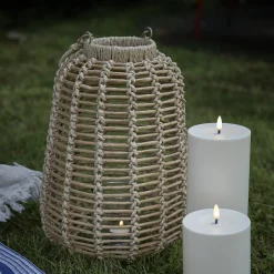 Holz-Laterne Wuhan, Natur, 37 Cm