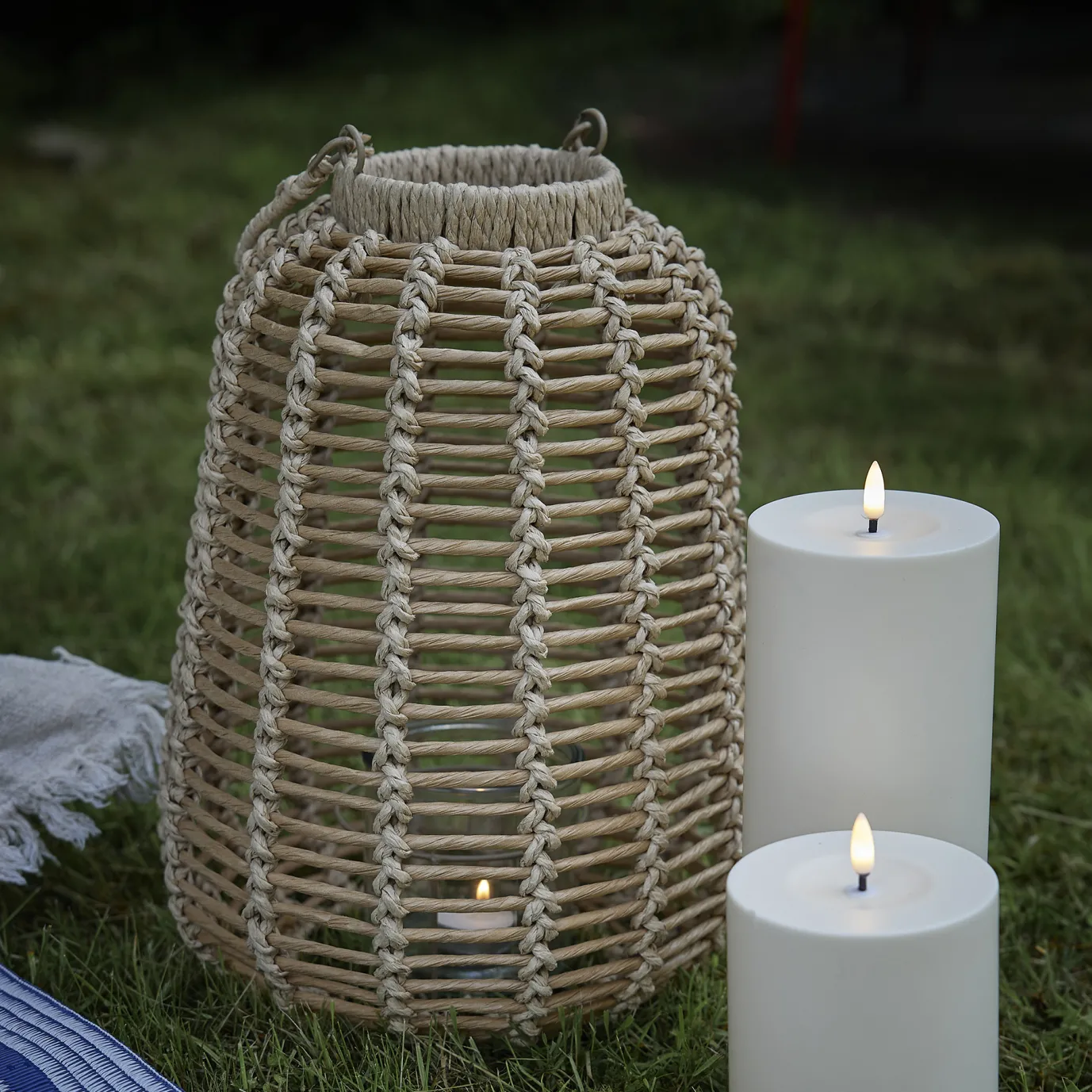 Holz-Laterne Wuhan, Natur, 37 Cm