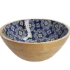 Holzschale Motiv, Blau/weiß, 30 Cm