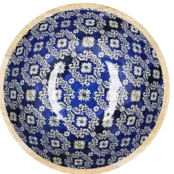 Holzschale Motiv, Blau/weiß, 30 Cm