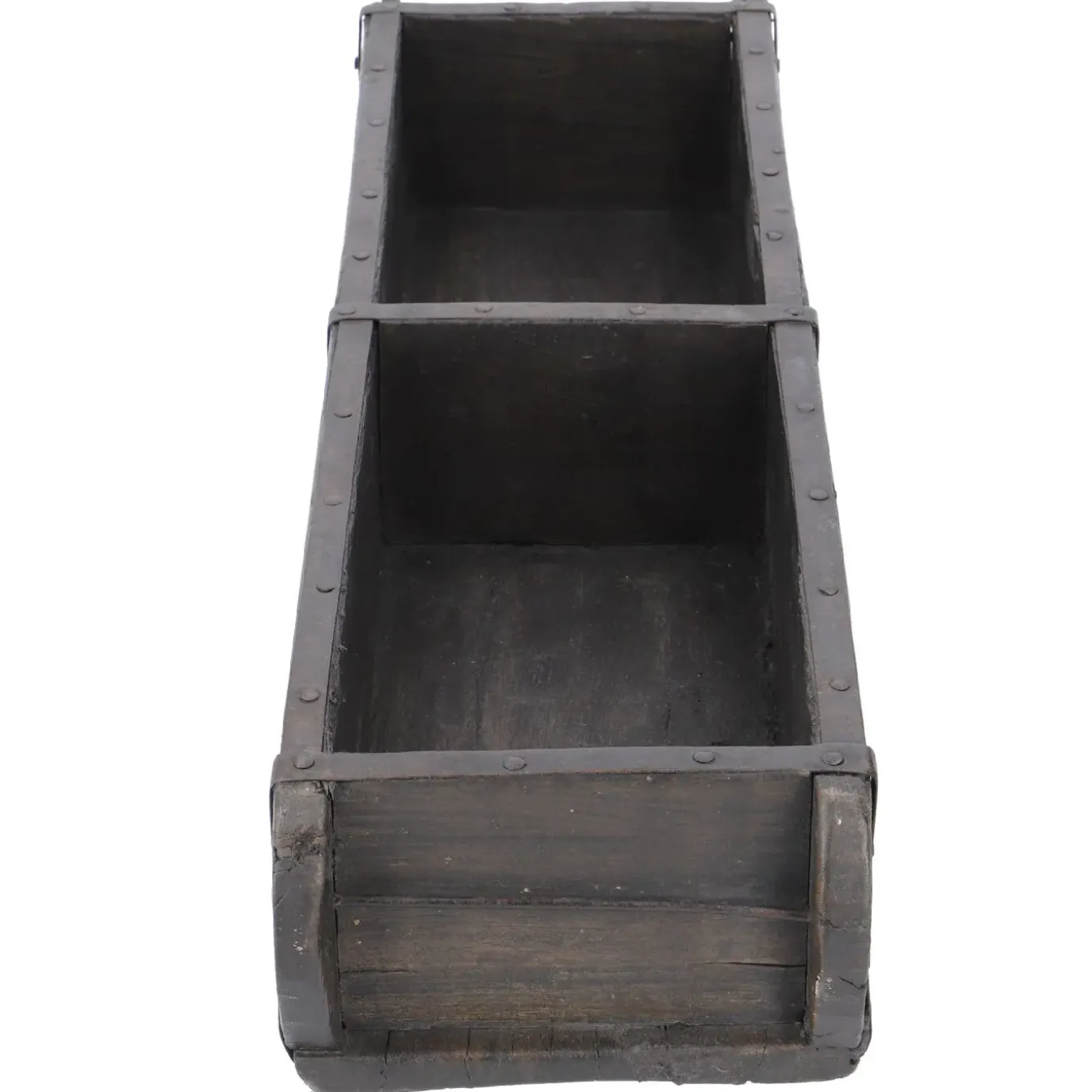 Holzschale Rustik, Doppel, Schwarz, 57 Cm