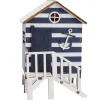 Holz-Strandhaus, Blau, 16 Cm