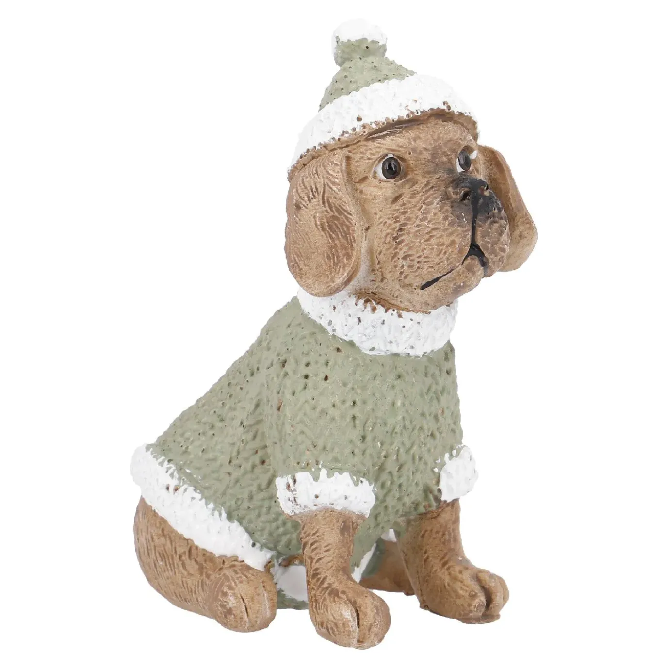 Hund Mit Mütze, Pullover/sitzend, 10 Cm