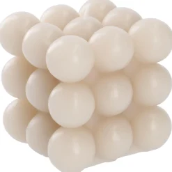 Kerze Bubbles, Eckig, Beige, 8 X 8 X 8 Cm