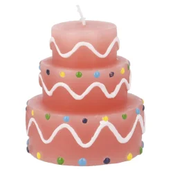 Kerze Geburtstag, Tortenform, Rosa, 6 X 7 Cm