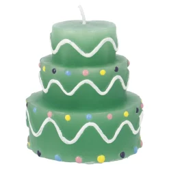 Kerze Geburtstag, Tortenform, Hellgrün, 6 X 7 Cm