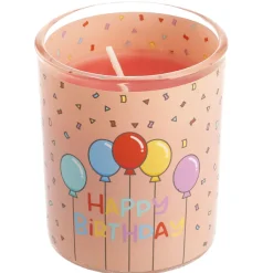 Kerze Im Glas, Geburtstag, Lachs, 6 X 7 Cm