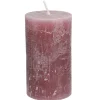 Kerze Rustik, Lara, Dunkelaltrosa, 12 Cm