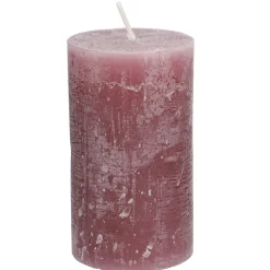 Kerze Rustik, Lara, Dunkelaltrosa, 12 Cm
