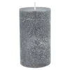 Kerze Rustik, Lara, Dunkelgrau, 12 Cm