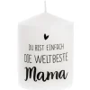 Kerze Spruch, Beste Mama, 6 X 8 Cm