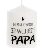 Kerze Spruch, Bester Papa, 6 X 8 Cm