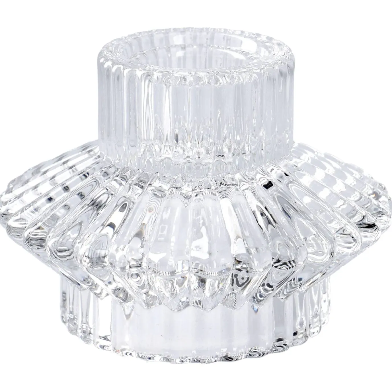 Kerzenhalter Relief, Stabkerze/Teelicht, Klar, 8 X 5.5 Cm