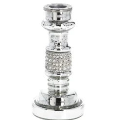 Kerzenständer Schmucksteine, Stabkerze, 14 Cm