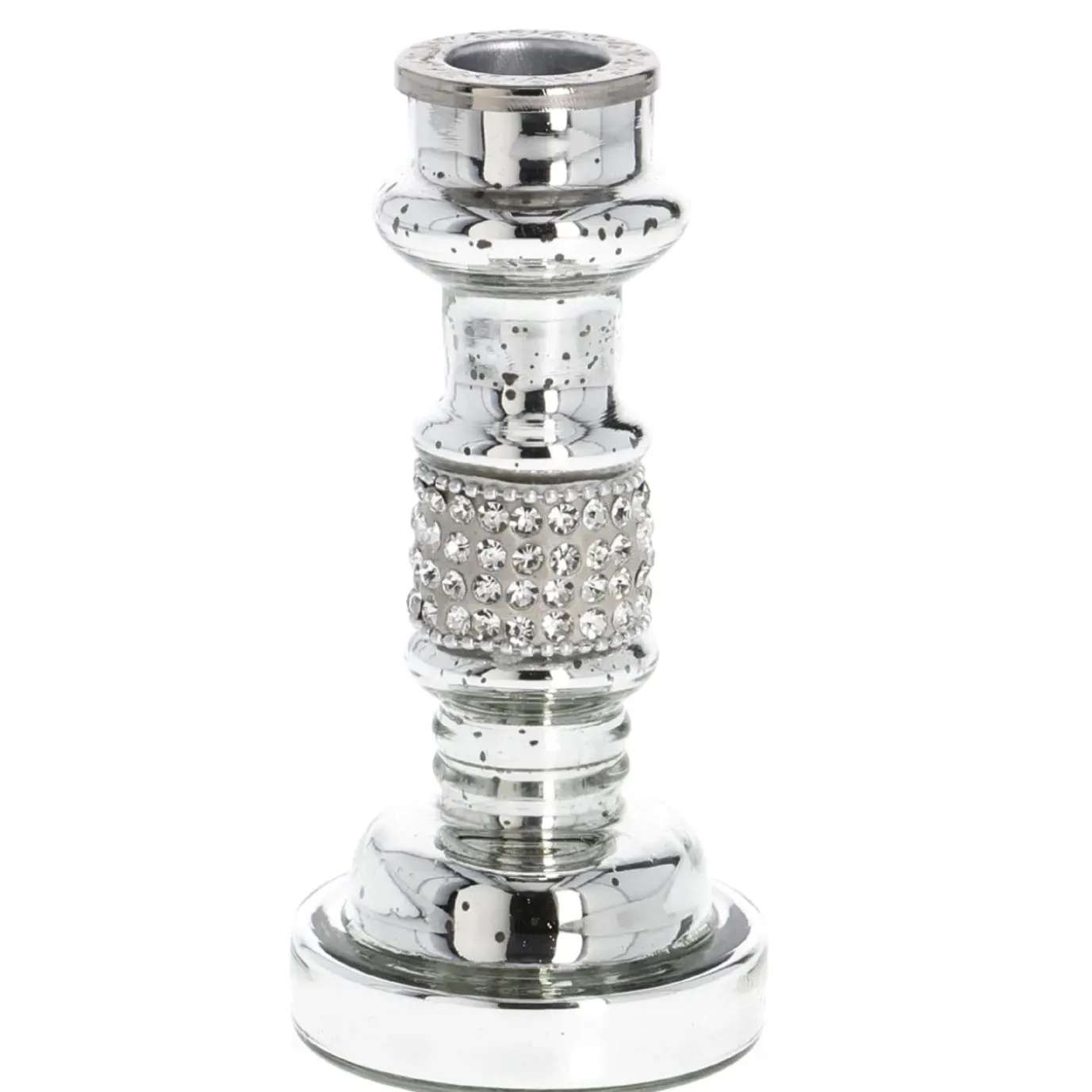 Kerzenständer Schmucksteine, Stabkerze, 14 Cm