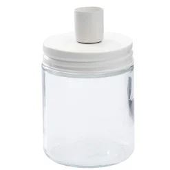 Kerzenständer Stabkerze, Schraubglas, Weiß