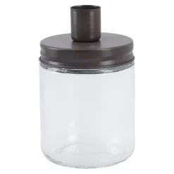 Kerzenständer Stabkerze, Schraubglas, Braun