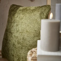 Kissen Chenille, Grün, 45 X 45 Cm