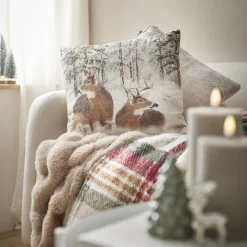 Kissen Hirsch/Schnee, 45 X 45 Cm
