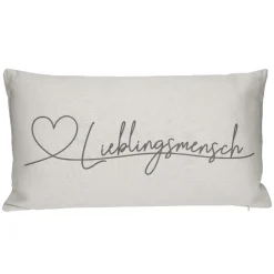 Kissen Lieblingsmensch, Creme, 50 X 30 Cm