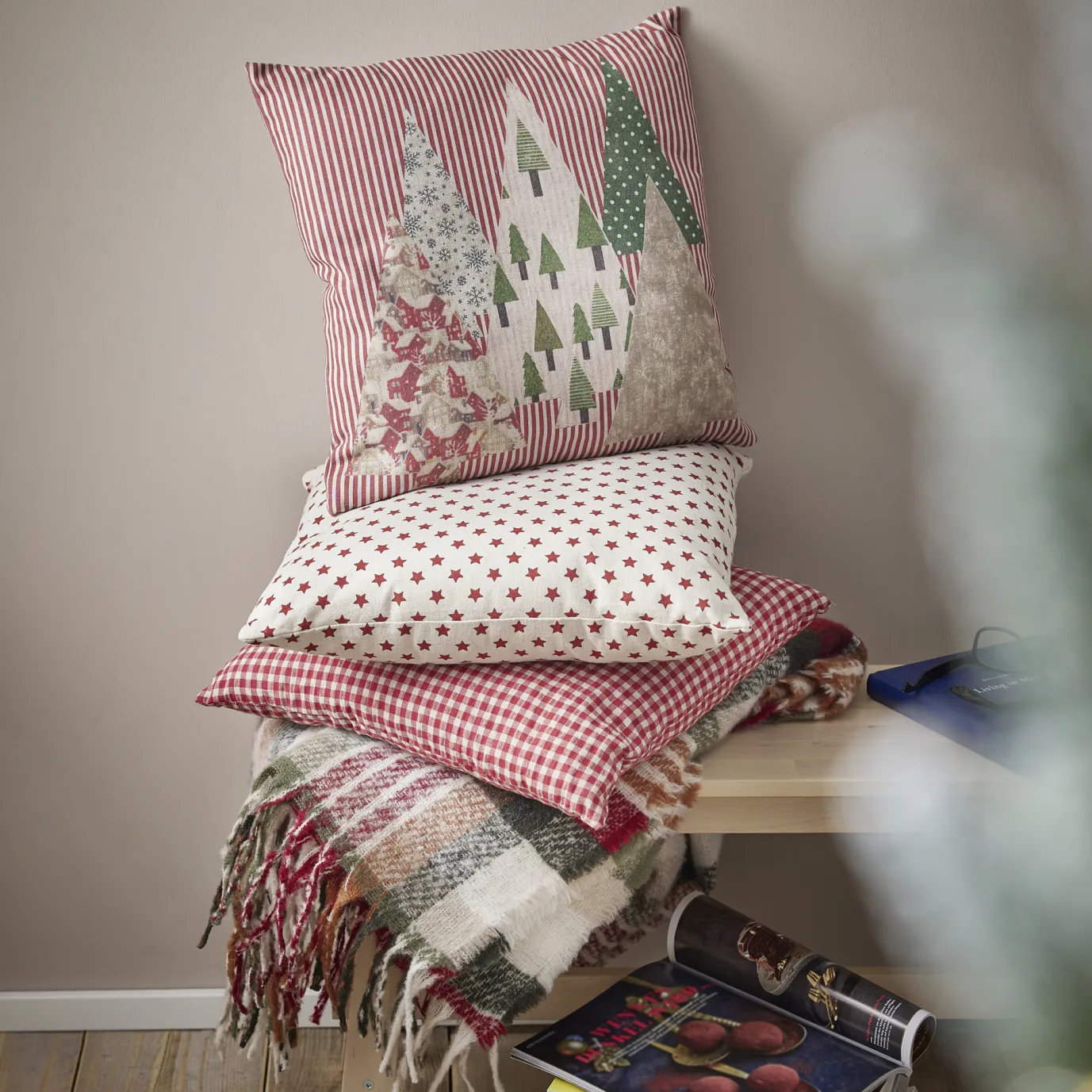 Kissen Xmas-Muster, Sterne, 45 X 45 Cm