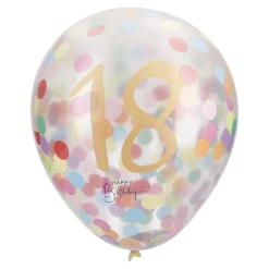 Konfetti-Ballon Geburtstag, 18, 6 Stück
