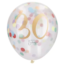 Konfetti-Ballon Geburtstag, 30, 6 Stück