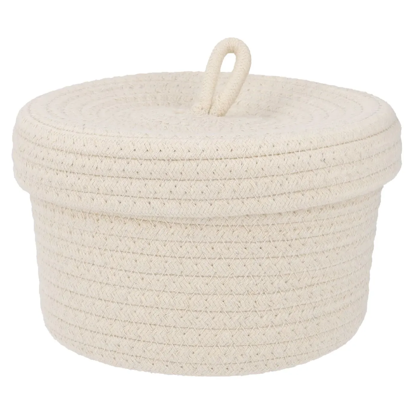 Korb Mit Deckel, Weiß, 20 X 13 Cm