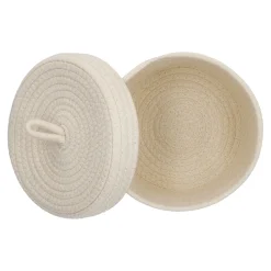 Korb Mit Deckel, Weiß, 20 X 13 Cm