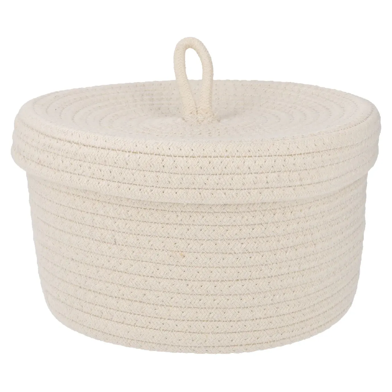 Korb Mit Deckel, Weiß, 24 X 15 Cm